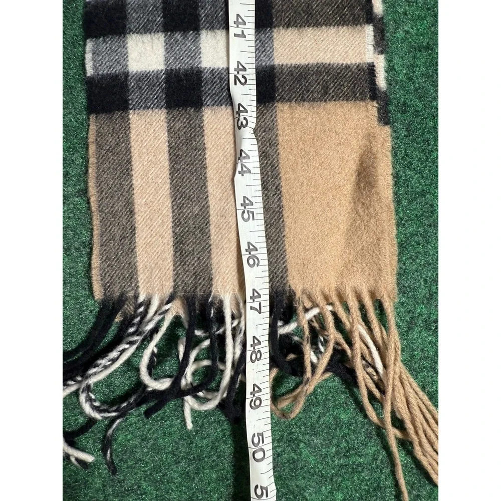 Burberry Made in Scotland 100% Cashmere Plaid Scarf 94x6 Nova Check Beige‎